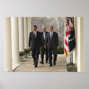 President Barack Obama en voormalige presidenten Poster