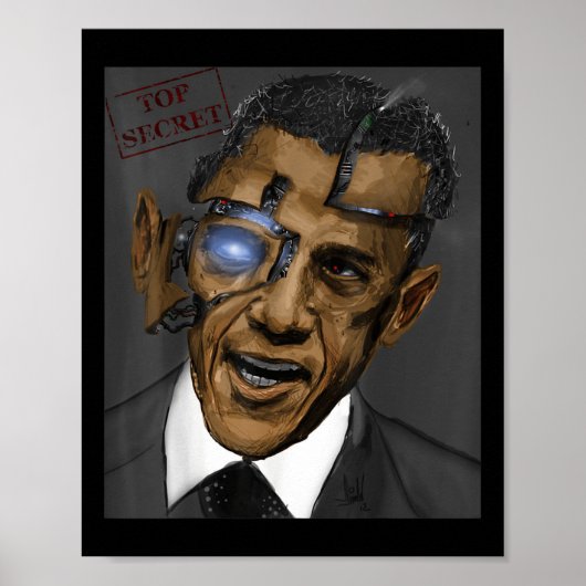 President Barack Obama Evil Cool Robot Poster (Voorkant)