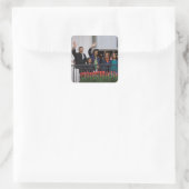 President Barack Obama & Family Vierkante Sticker (Tas)
