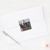 President Barack Obama & Family Vierkante Sticker (Envelop)