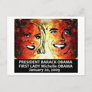 PRESIDENT BARACK OBAMA FIRST LADY MICHELLE OBAMA BRIEFKAART