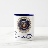 President Barack Obama Handtekening Tweekleurige Koffiemok (Center)