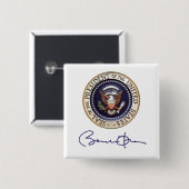 President Barack Obama Handtekening Vierkante Button 5,1 Cm (Voorkant /achterkant)