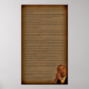 President Barack Obama Inauguration Address Poster