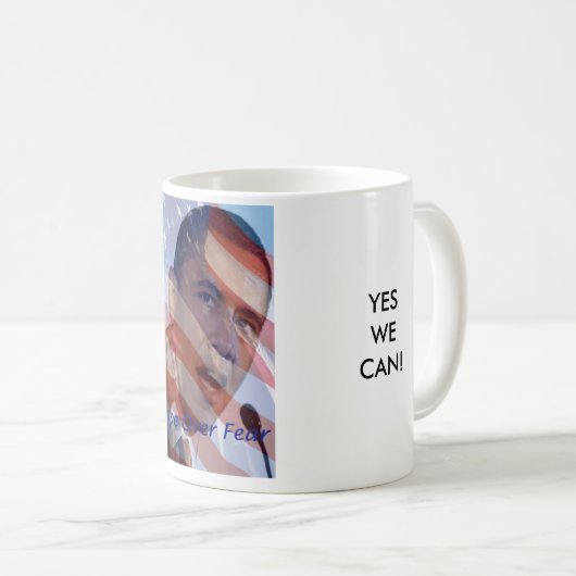 PRESIDENT BARACK OBAMA, JESWE KAN! KOFFIEMOK (Voorkant rechts)