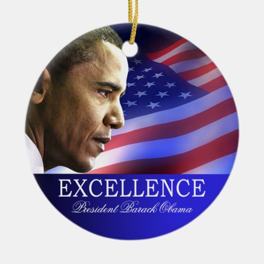 President Barack Obama kerstversiering Keramisch Ornament (Voorkant)