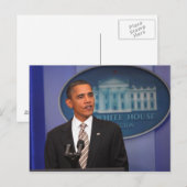 President Barack Obama kondigt een bericht aan Aankondigingskaart (Voorkant / Achterkant)
