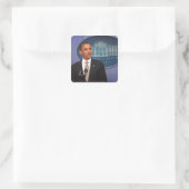 President Barack Obama kondigt een bericht aan Vierkante Sticker (Tas)