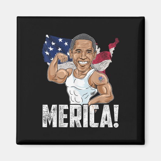 President Barack Obama Merica 4 juli Grappig Pa Magneet (Voorkant)
