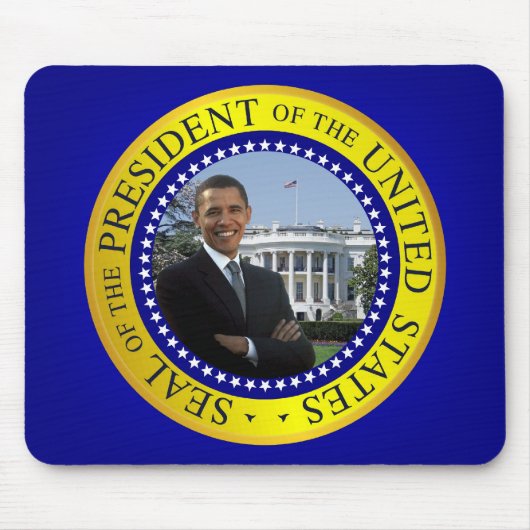 President Barack Obama Mousepad - blauw Muismat (Voorkant)
