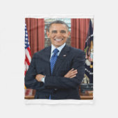 President Barack Obama Portret Fleece Deken (Voorkant)