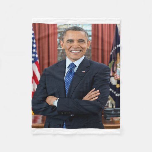 President Barack Obama Portret Fleece Deken (Voorkant)