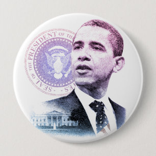 President Barack Obama Portret Ronde Button 4,0 Cm