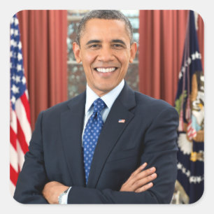 President Barack Obama Portret Vierkante Sticker