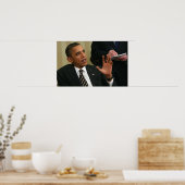 President Barack Obama praat met de pers Poster (Keuken)