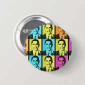 PRESIDENT BARACK OBAMA . RONDE BUTTON 5,7 CM (Voorkant /achterkant)