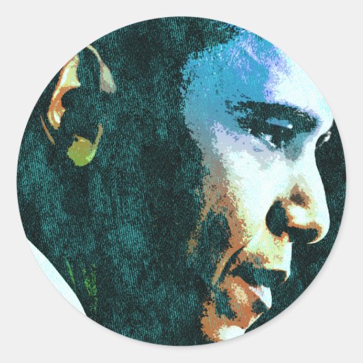 President Barack Obama Ronde Sticker (Voorkant)