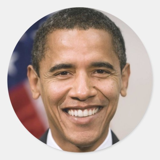 President Barack Obama Ronde Sticker (Voorkant)