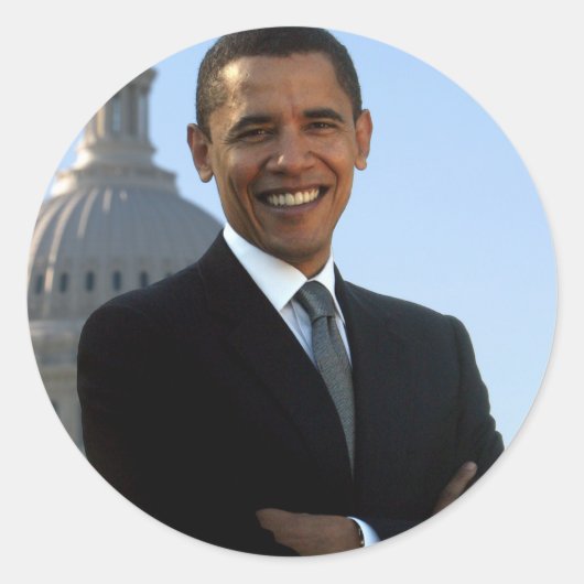 President Barack Obama Ronde Sticker (Voorkant)