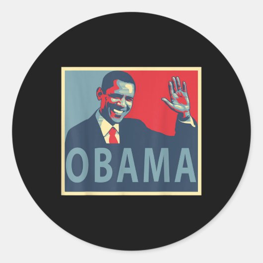 President Barack Obama Ronde Sticker (Voorkant)