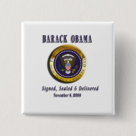 PRESIDENT BARACK OBAMA SEAL OF KANTOOR BUTTON (Voorkant)