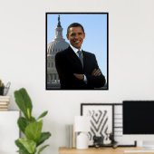 President Barack Obama Senator Portret Poster (Thuiskantoor)