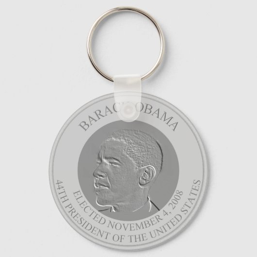 President Barack Obama Silver Coin. Sleutelhanger (Voorkant)