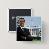 President Barack Obama - Square Pin Vierkante Button 5,1 Cm (Voorkant /achterkant)