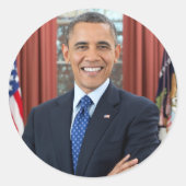 President Barack Obama tweede termijn officieel po Ronde Sticker (Voorkant)