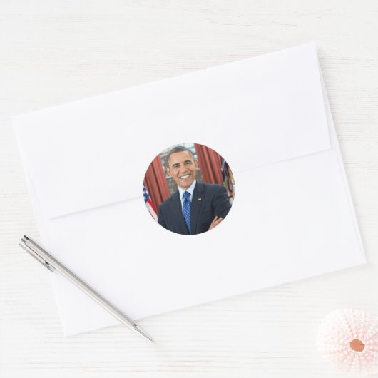 President Barack Obama tweede termijn officieel po Ronde Sticker (Envelop)