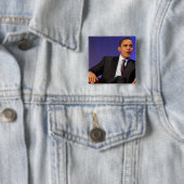 President Barack Obama Vierkante Button 5,1 Cm (In situ)