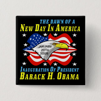 PRESIDENT BARACK OBAMA VIERKANTE BUTTON 5,1 CM