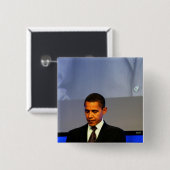 President Barack Obama Vierkante Button 5,1 Cm (Voorkant /achterkant)