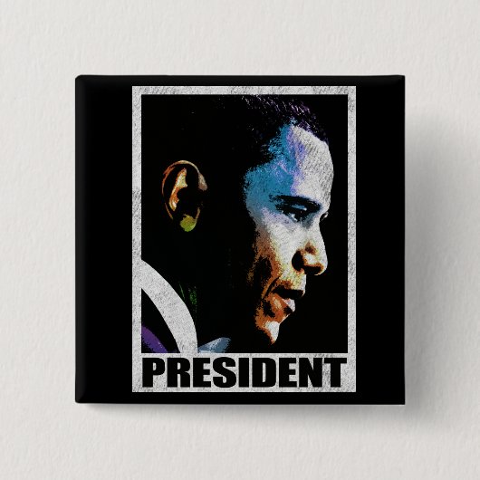 President Barack Obama Vierkante Button 5,1 Cm (Voorkant)