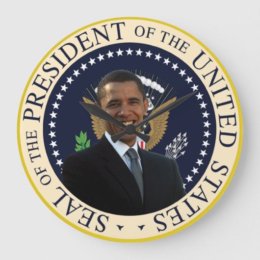 President Barack Obama Wall Clock Grote Klok (Voorkant)