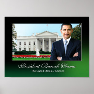 President Barack Obama (wit huis) Poster