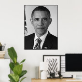 President Barack Obama — zwart en wit Poster (Thuiskantoor)