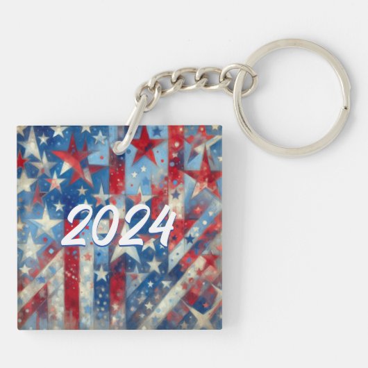 President Biden en VP Harris 2024 Verkiezingen Sleutelhanger (Achterkant)