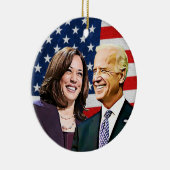 President Biden en VP Harris Keepsake Keramisch Ornament (Rechts)