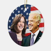 President Biden en VP Harris Keepsake Keramisch Ornament (Links)