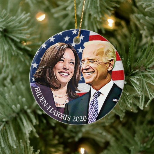 President Biden en VP Harris Keepsake Keramisch Ornament (Boom)