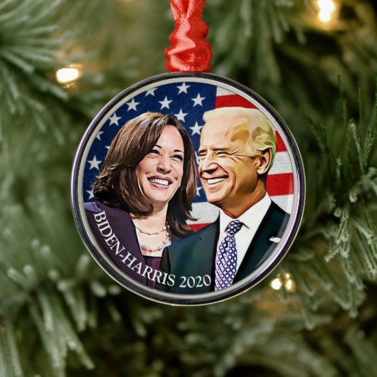 President Biden en VP Harris Keepsake Metalen Ornament (Boom)