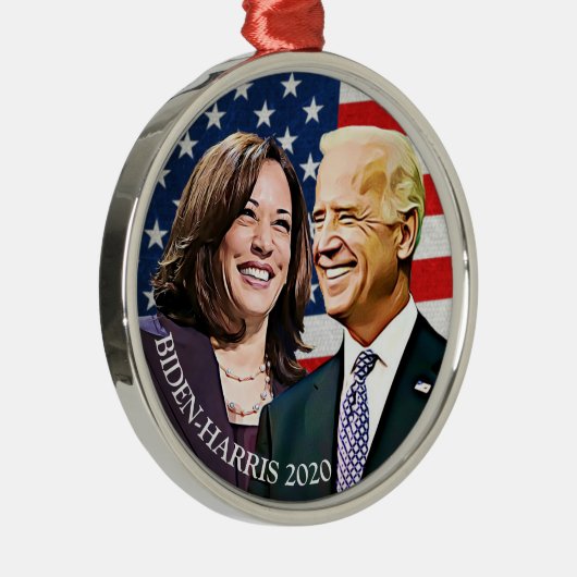 President Biden en VP Harris Keepsake Metalen Ornament (Rechts)