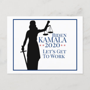 President Biden Harris aan het werk Verkiezingen 2 Briefkaart