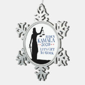 President Biden Harris aan het werk Verkiezingen 2 Tin Sneeuwvlok Ornament (Rechts)