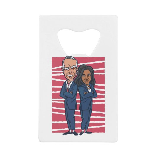 president biden kamala harris creditkaart flessenopener (Voorkant)