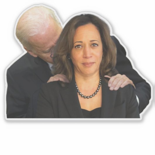 President Biden Snuffelt aan Harris Vinyl Stickers (Voorkant)