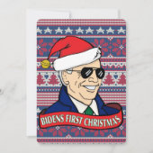 President Bidens First Xmas Funny Flat Kerstmis Feestdagenkaart (Voorkant)