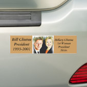 President Bill Clinton en President Hillary Clinto Bumpersticker (Op auto)