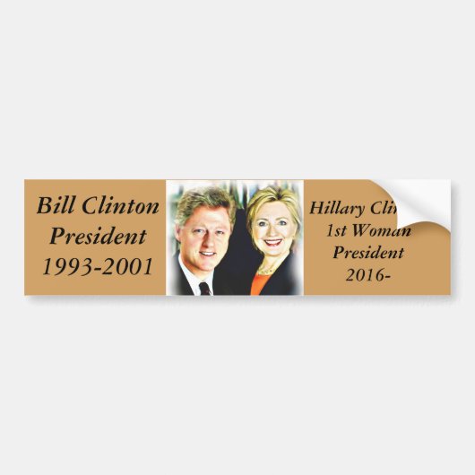 President Bill Clinton en President Hillary Clinto Bumpersticker (Voorkant)